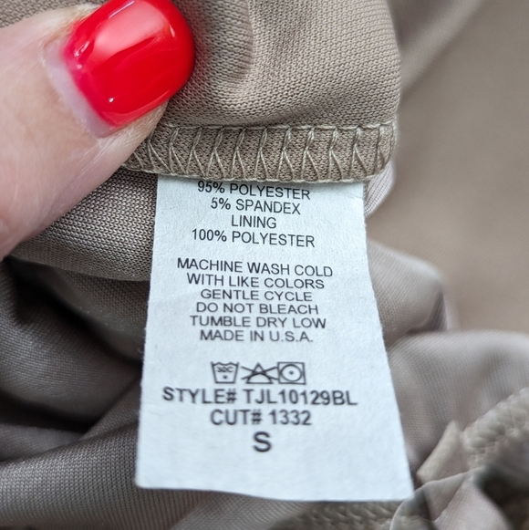 JLUXLABEL Crushed Velvet Bodysuit Taupe Nude Spaghetti Strap Size S - Picture 9 of 14